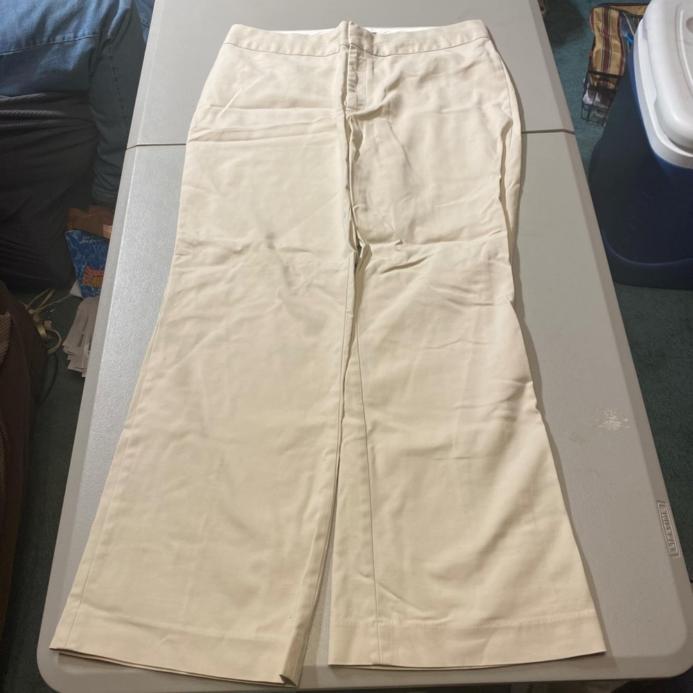 Banana Republic Harrison Trouser Cream Women's Size 16 Dress Pants Office EUC